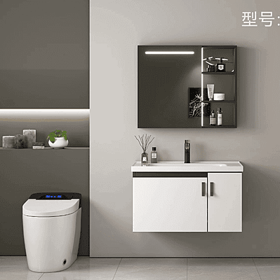 WHITE ALUMINIUM BATHROOM VANITY WITH CABINET & MIRROR MEDIUM WHITE ALUMINIUM BATHROOM VANITY WITH CABINET & MIRROR MEDIUM