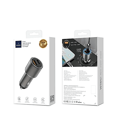 WiWU PC100 Mini Car Charger 18w Fast Charger USB-C