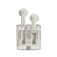 WiWU Transparent Wireless Bluetooth Earbuds T21 Ergonomic Semi earphone grey
