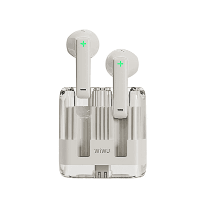 WiWU Transparent Wireless Bluetooth Earbuds T21 Ergonomic Semi earphone grey WiWU Transparent Wireless Bluetooth Earbuds T21 Ergonomic Semi earphone grey