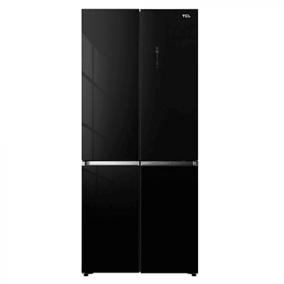 TCL 4 DOOR INVERTER BLACK REFRIDGERATOR SXS 16.6 CU FT W/O WATER DISPENSER & ICE MAKER