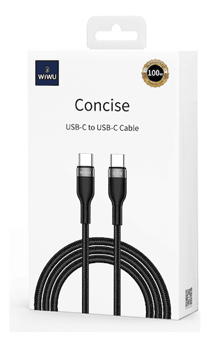 WIWU WI-C017 CC CONCISE 100W CABLE - USB-C TO USB-C CABLE 1.2M 100W-Black WIWU WI-C017 CC CONCISE 100W CABLE - USB-C TO USB-C CABLE 1.2M 100W-Black