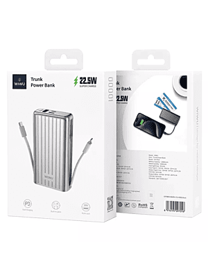 WiWU Power Bank with cables-Black