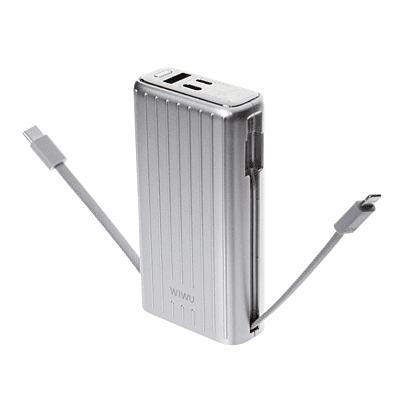 WiWU Power Bank with cables-Black